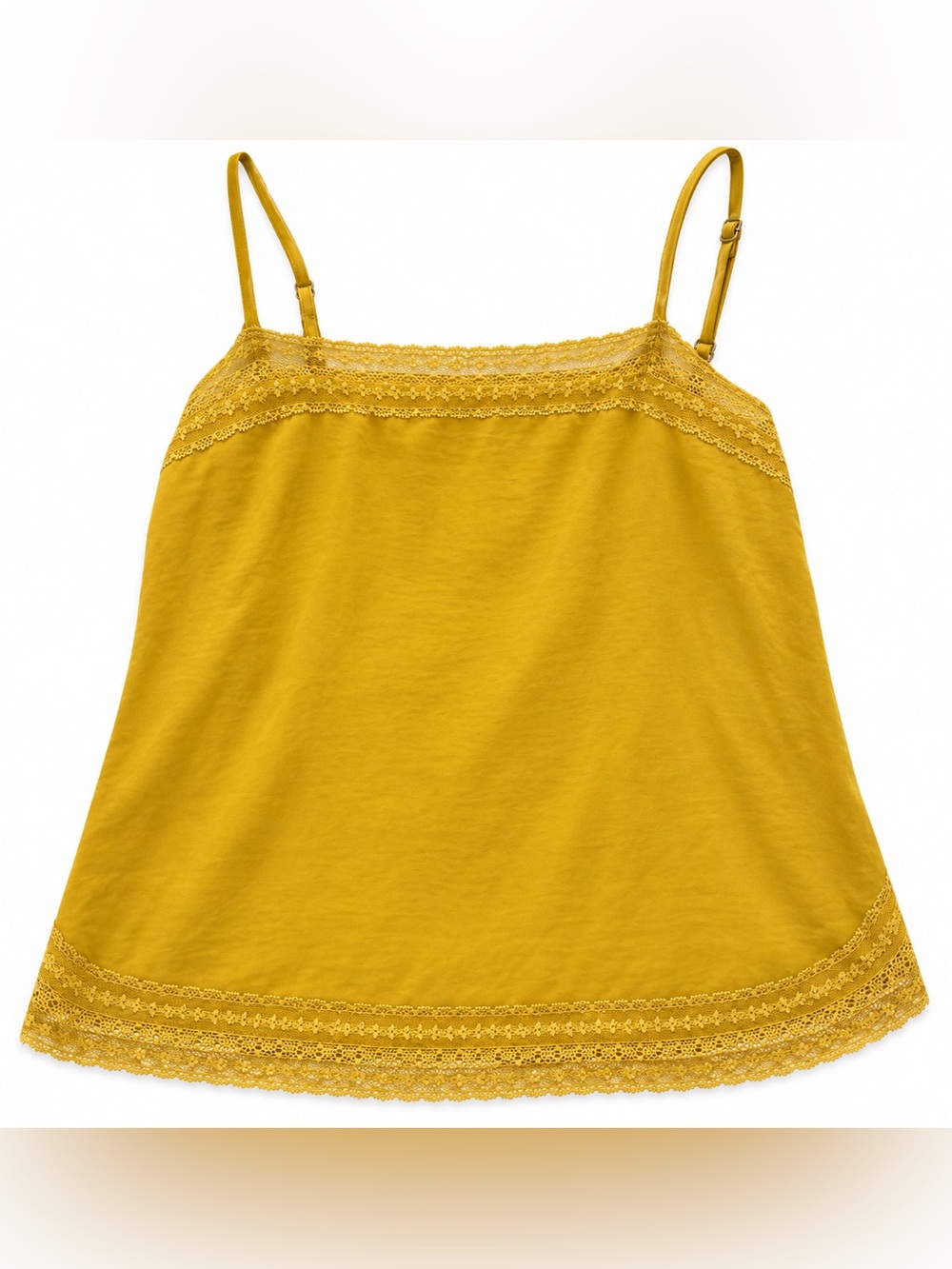 Abercrombie & Fitch Women’s Lace Trim Cami Tank Top Mustard Yellow Size Small S